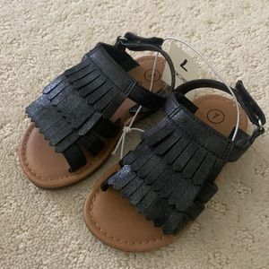 NWT Cherokee Toddler Size 7 Black Sandals